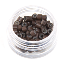 Long Brown Silicone Micro Rings for extensions from Abantu