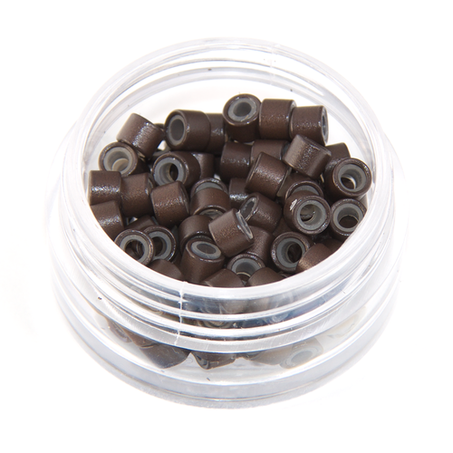 Long Brown Silicone Micro Rings for extensions from Abantu
