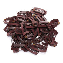 Weave Clips, medium, brown, 12-packs, available at Abantu